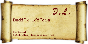 Deák Lúcia névjegykártya